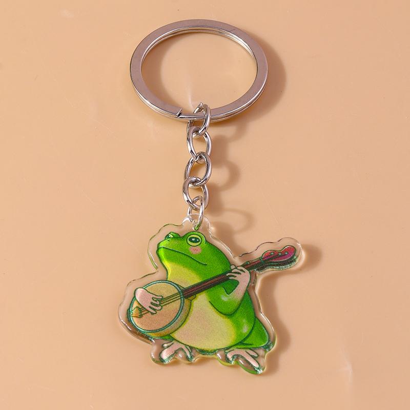 Lovely Acrylic Frog Keychain Men Women Animal Keyring Pendants for Car Key Holder Handbag Decor Handmade Jewelry Gifts