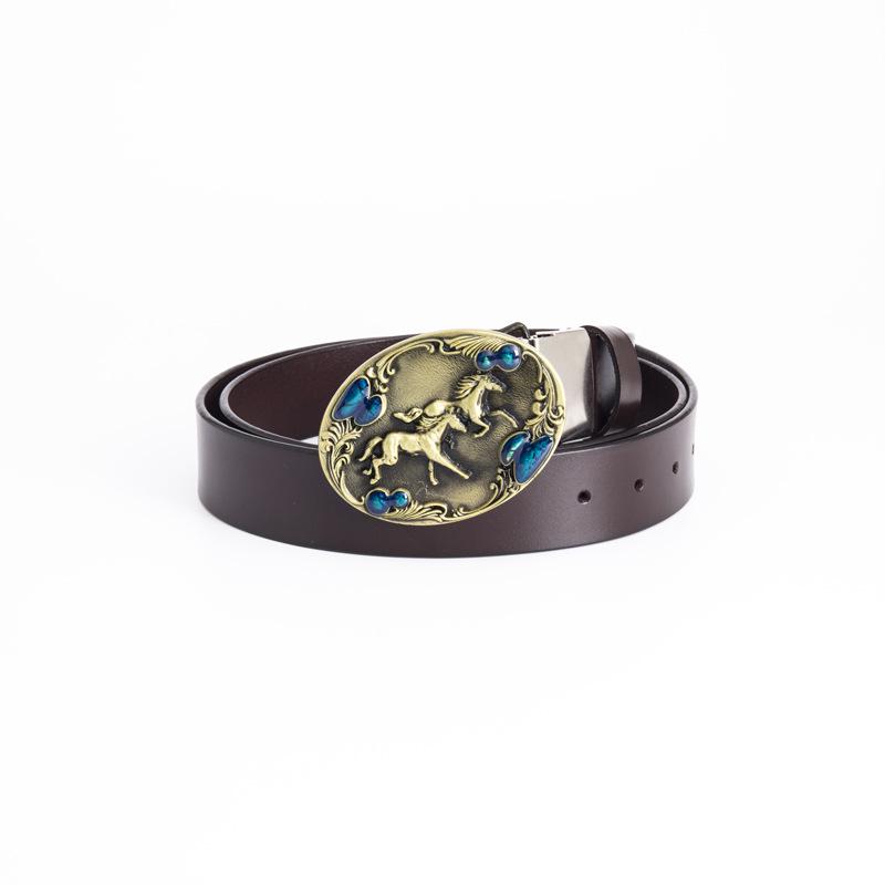 Men's Retro Punk Metal Buckle Leather Belt