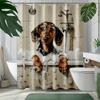 1 pièce Rideau de douche Teckel Joueur dans la Baignoire avec Bulles - Décor de Salle de Bain Imprimé Animal Fantaisiste