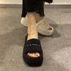 Papuci groși pufoși din blană la modă 2025 Noi Femei Iarnă Casă Calzi Papuci pufoși Flip-flops Femei Papuci de casă Plat Pantofi de interior pentru podea