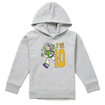 Childrens/Kids I'm 10 Buzz Lightyear Heather Birthday Pullover Hoodie