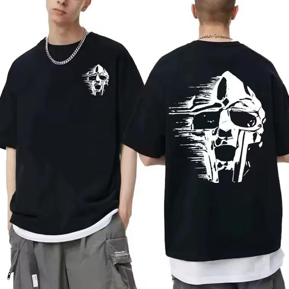 Damen T-Shirts Herren Kleidung Homme Bedrucktes T-Shirt Neu im Top Sänger Mf Doom Madlib Madvillain Zweiseitiges Grafik-T-Shirt