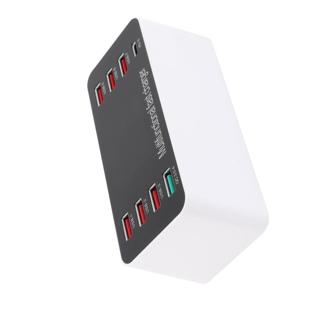 USB Charging Hub Charger Station 8 Ports Desktop Wall with LCD Display for Smart Phone TabletEU