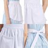 Sexy Vintage Cotton Lace Apron with Two Pockets Lace Trim Short Apron Comfortable Waist Ruffled Decor Maid Apron for Women