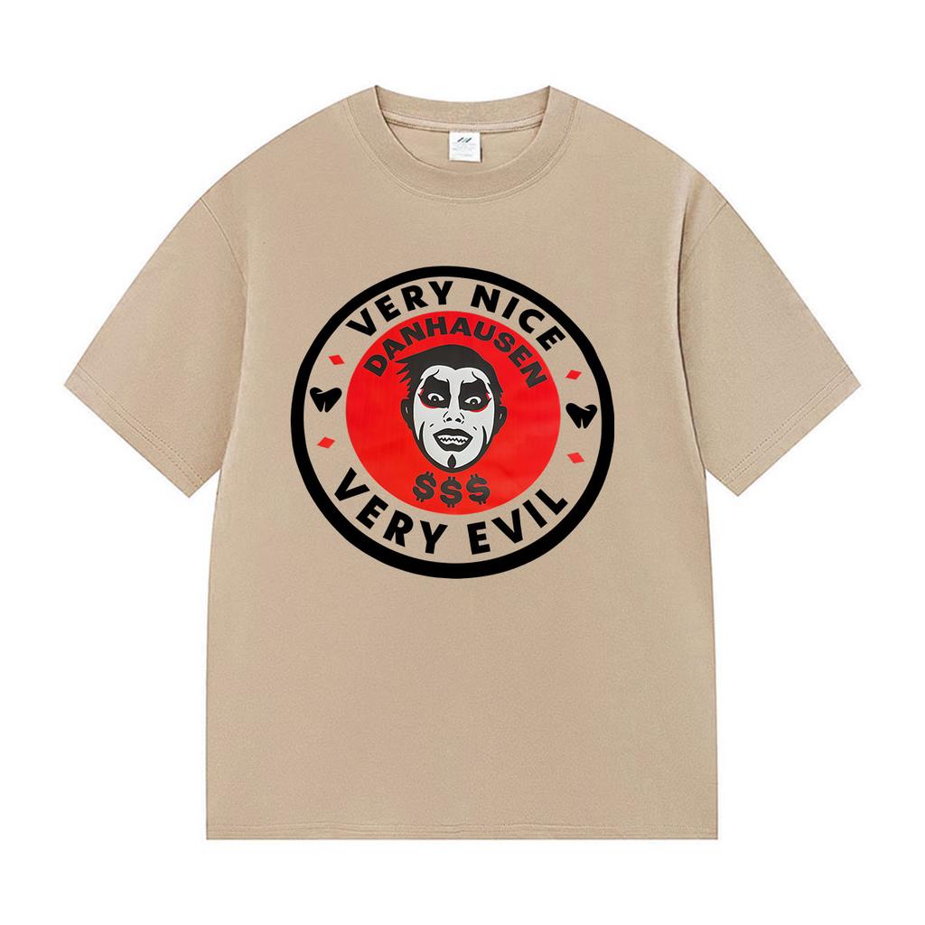 Danhausen Very Nice Very Evil Graphic T Shirts Men's Vintage O-Neck Clothing T-shirt Gothic Oversized Cotton Tshirt