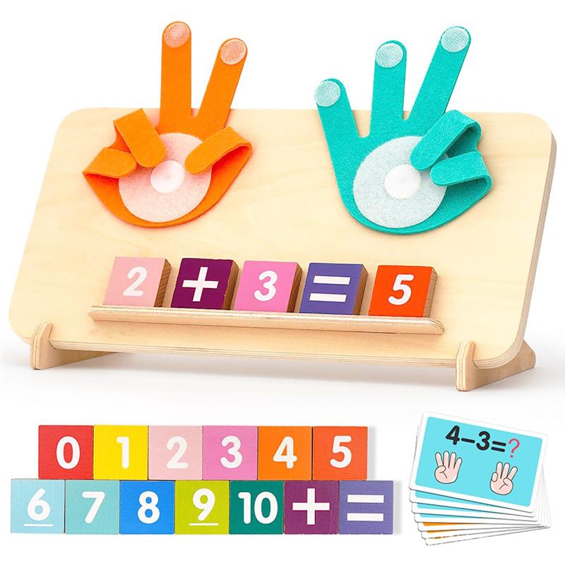

Montessori Wooden Finger Counting Math Toy for Toddler Learning Manipulatives Game Number Blocks Kid Early Education Puzzle Toy