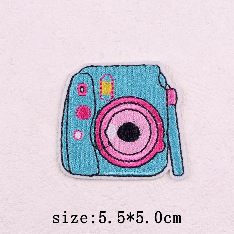Pink Cartoon Embroidery Patch Iron On Patches For Clothing Flower Letters Patches On Clothes Sewing Fusible Patch Applique Decor