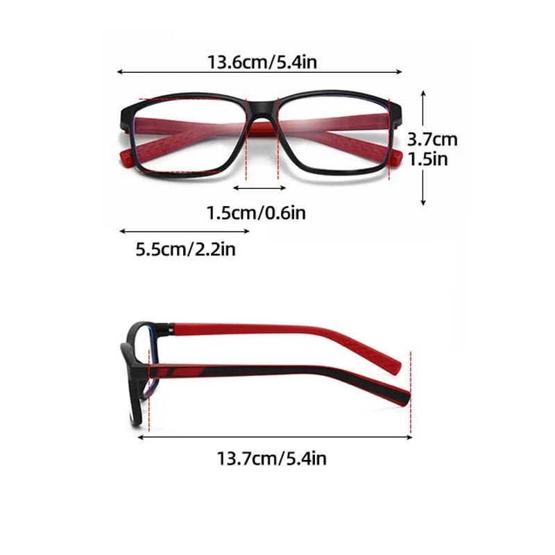 Unisex Classic Square Frame High-definition Anti-blue Light Reading Glasses Men's Fashion Sports Non-slip Far-sighted Glasses