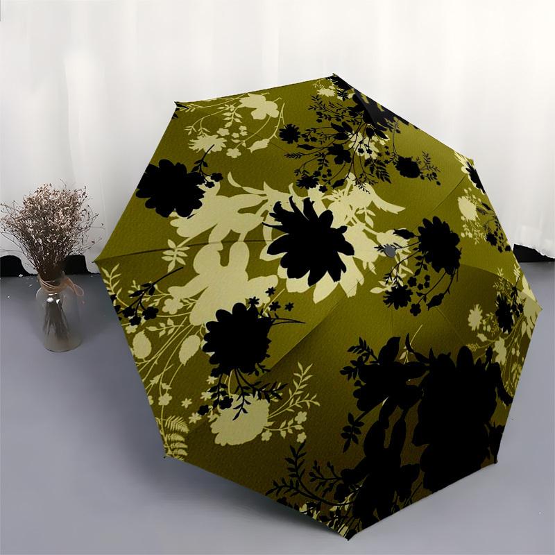 1pc Floral Pattern Design Umbrella with Plastic Handle,Suitable for All Seasons Umbrellaptys26097