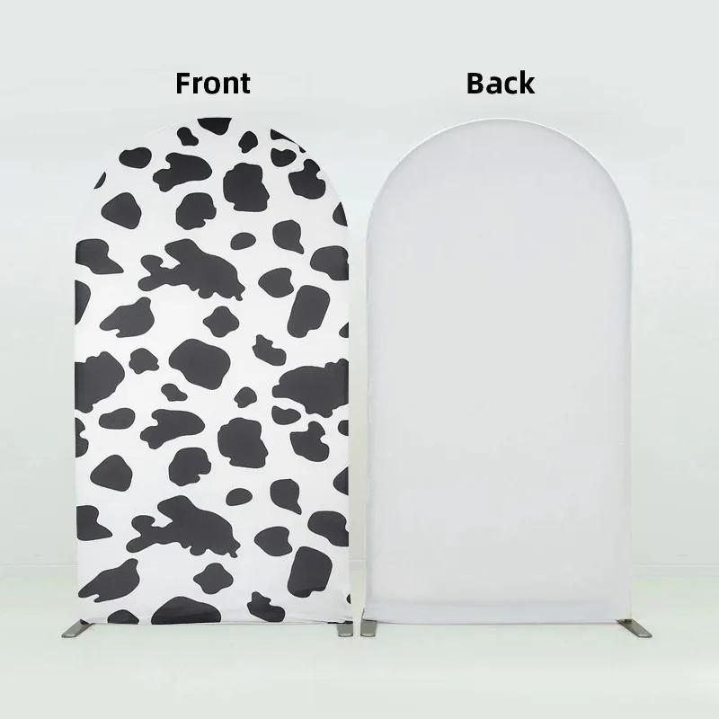 86x200cm Print Arch Cover Spandex Fitted Backdrop for Cow Theme Photo Background Birthday Party Baby Shower Wedding Decorations
