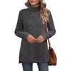 Women's Fall/Winter Sweaters New Arrival Solid Color High-Neck Sweater Women's Loose-Fit T-Shirt Top