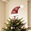 Santa Hat Tree Accent, Duals-View Metal Christmas Decoration with Red Shine and Two White Winter Motifs for Holiday Displays and Party Tree