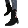 Large Size Polished Retro Fashion Boots Autumn and Winter New Medium Tube But Knee and Embroidered Women's Boots