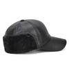 Premium Quality Faux Leather Bomber Trapper Ear Warm Cap For Elderly Men