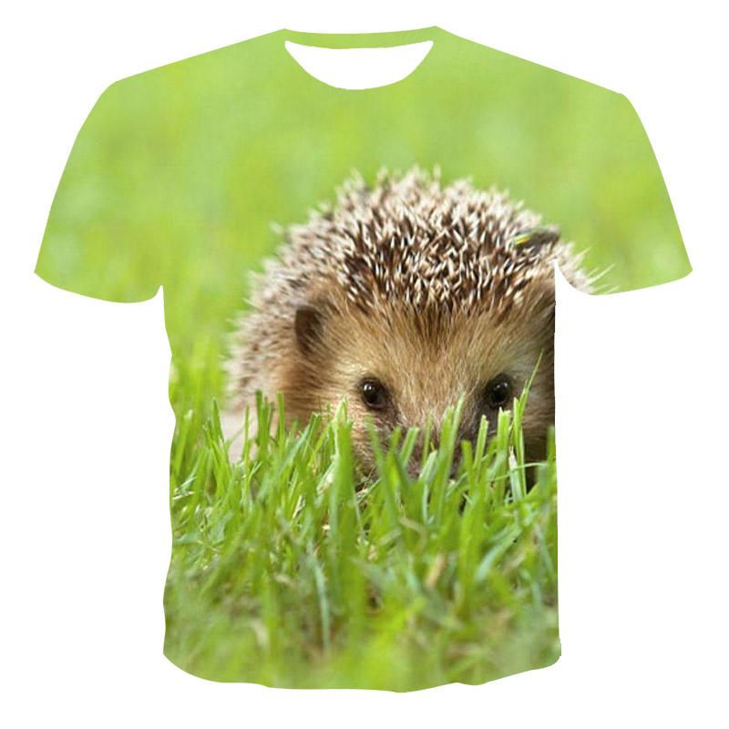 Summer T-Shirts Animal Hedgehog 3D Print  Fashion Casual Boys Girls Children O-Neck Tops