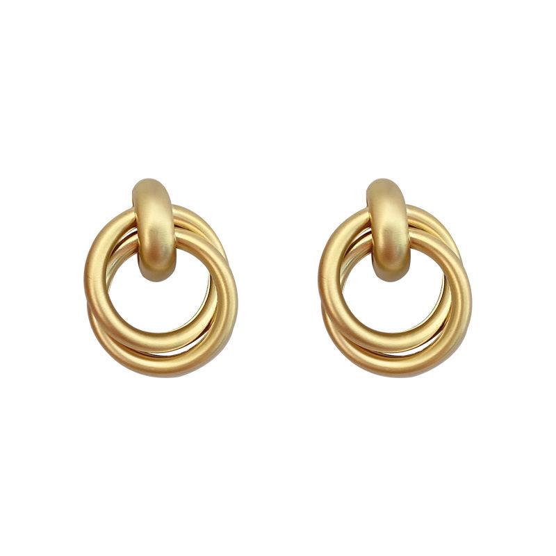 Flower Same Earrings Sterling Silver Ear Needles Ma Yili Reiko Metal Ring Earrings Atmosphere High-End Earrings