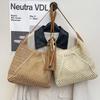 Yogodlns Borsa in Paglia Intrecciata Versatile da Appendere Estiva alla Moda con Lavorazione a Intreccio Vuota Borsa da Spiaggia in Erba Intrecciata a Mano Borsa a Spalla Singola da Donna