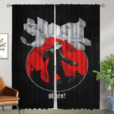 Ghosts Band Home Interior Curtains for Living Room Partition Shades Tulle for Bedroom Halloween Decoration Curtains 2 Pieces
