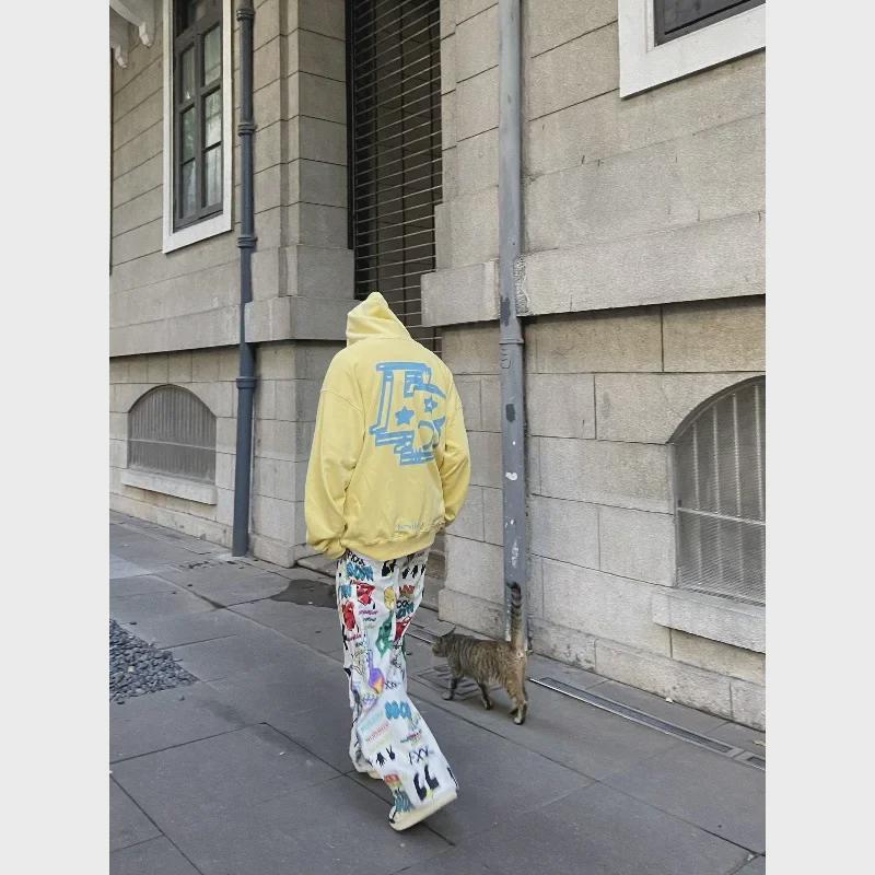 2024 Unisex Retro Graffiti Široké Overaly