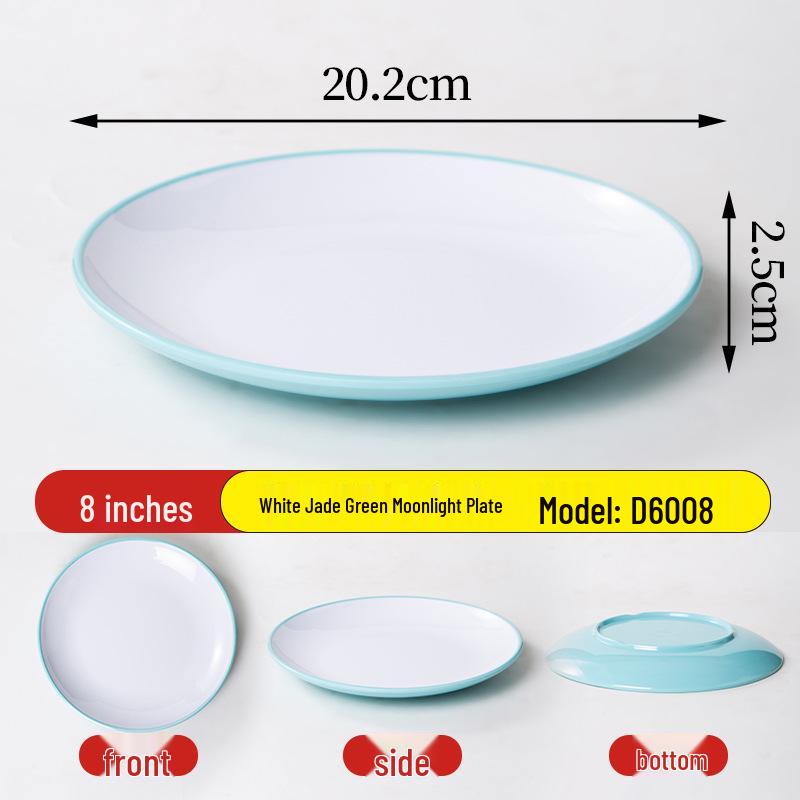 Two-color Round Melamine Stir-fry Plates & Rice Bowls for Hotel Buffet Restaurants