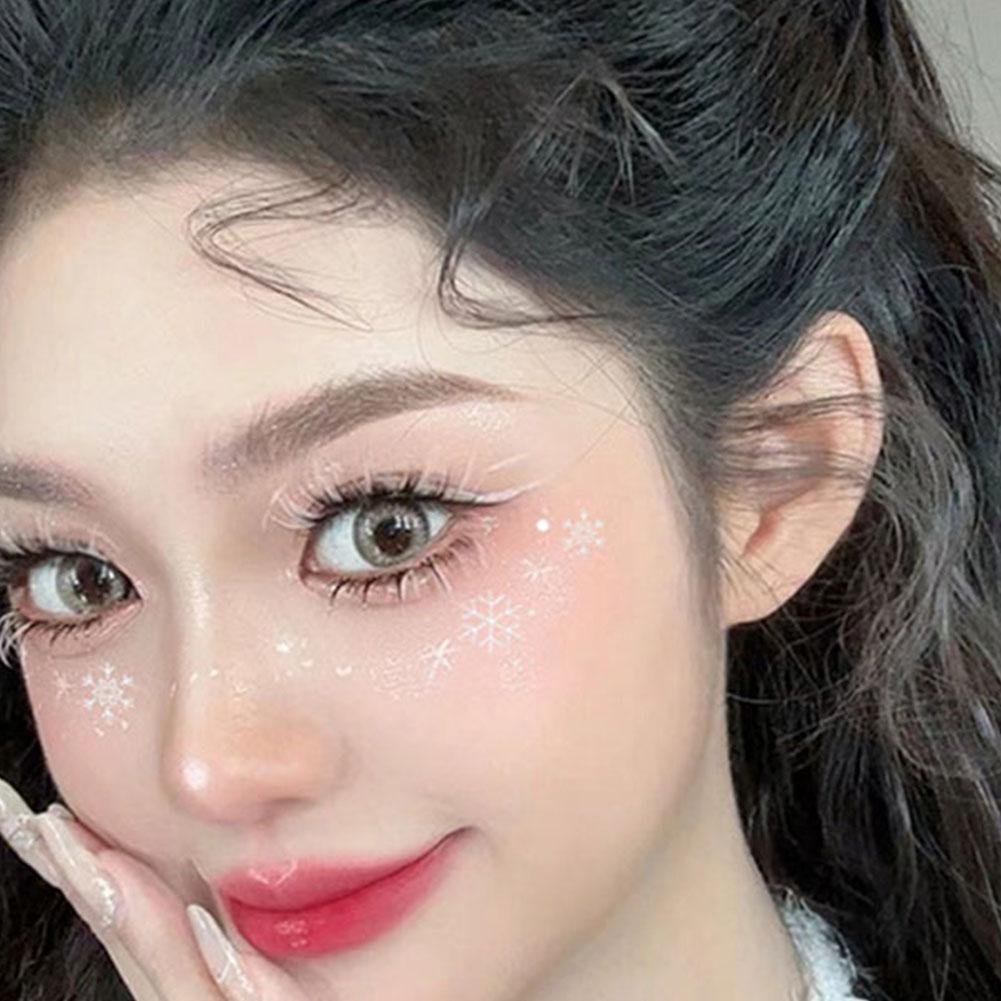 2025 Świąteczne Naklejki Płatki Śniegu Makijaż Twarzy Oczu Motyl Nowe Naklejki Naklejki Rok Cekiny Q2Y2