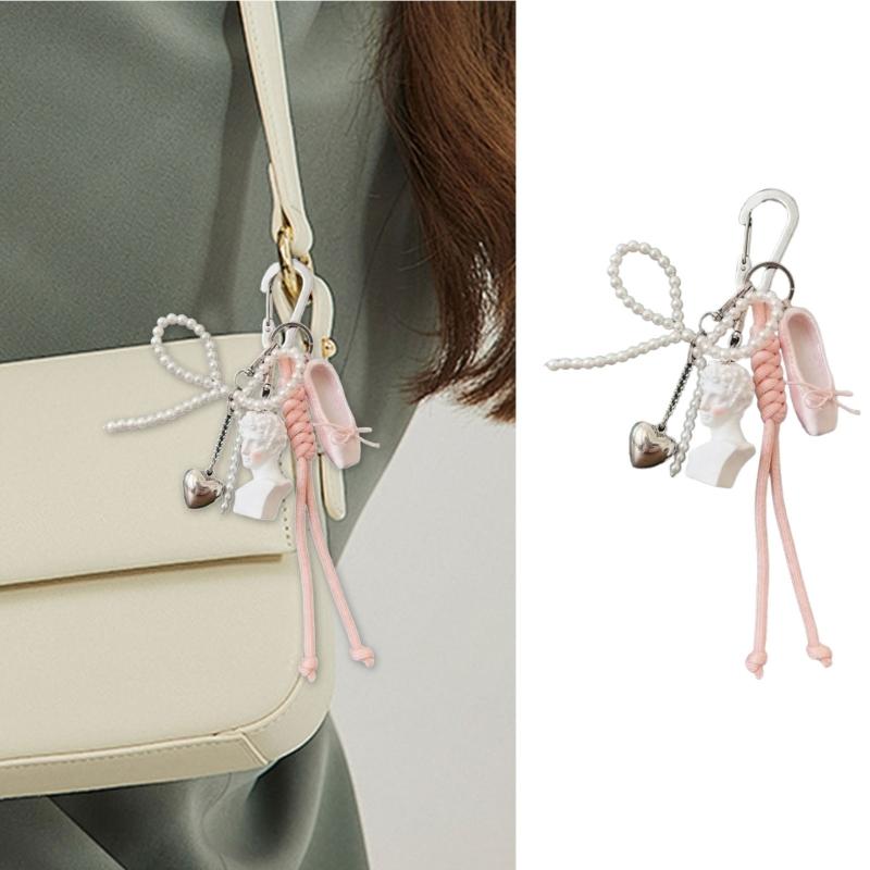 Miniature Ballet Shoe Charm Keychain Pendant Elegant Dance Inspired Jewelry Accessory For Bags And Keys