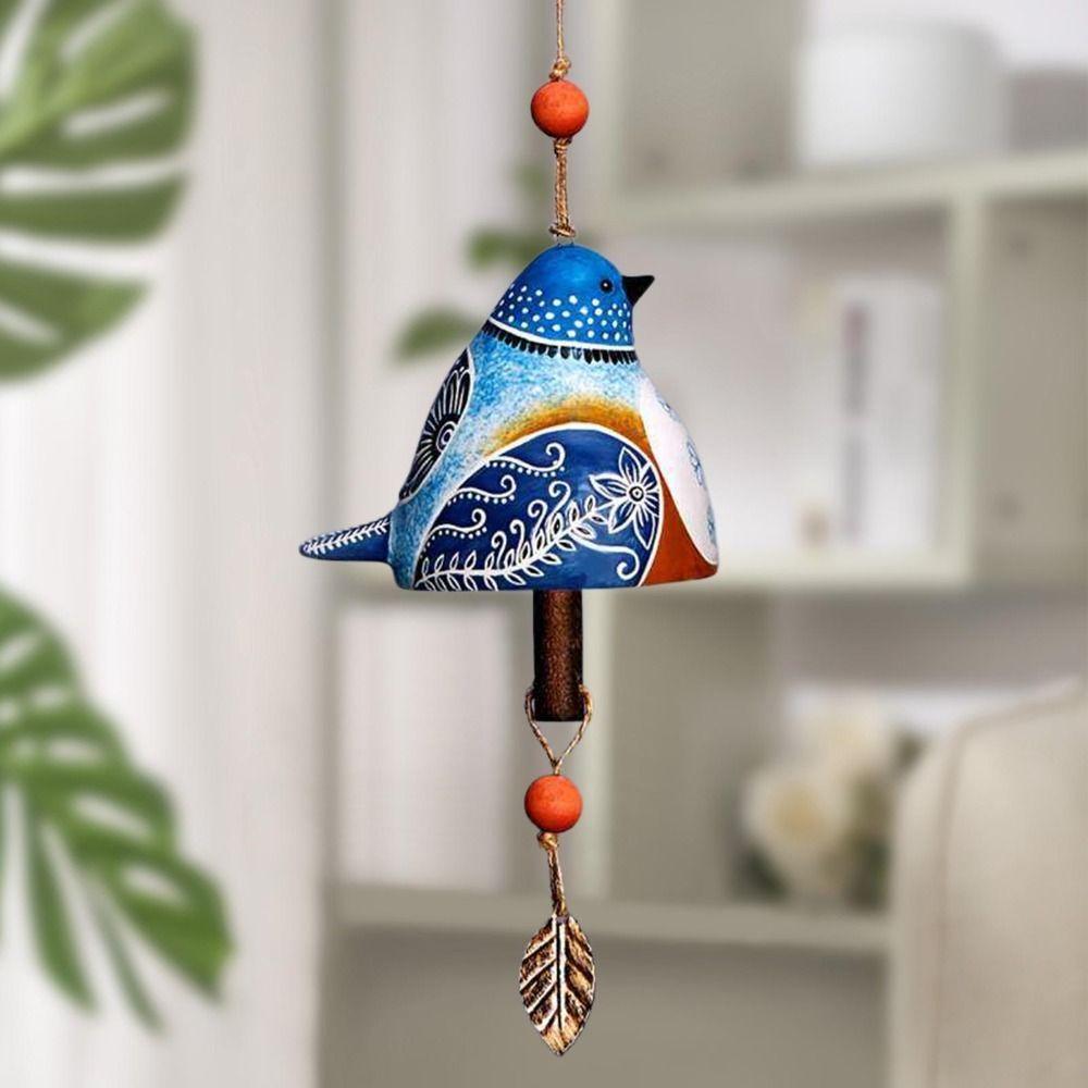 Exquisite Painted Bird Song Bell Hand Painted Hanging Ornaments Wind Chime  Door Decoration