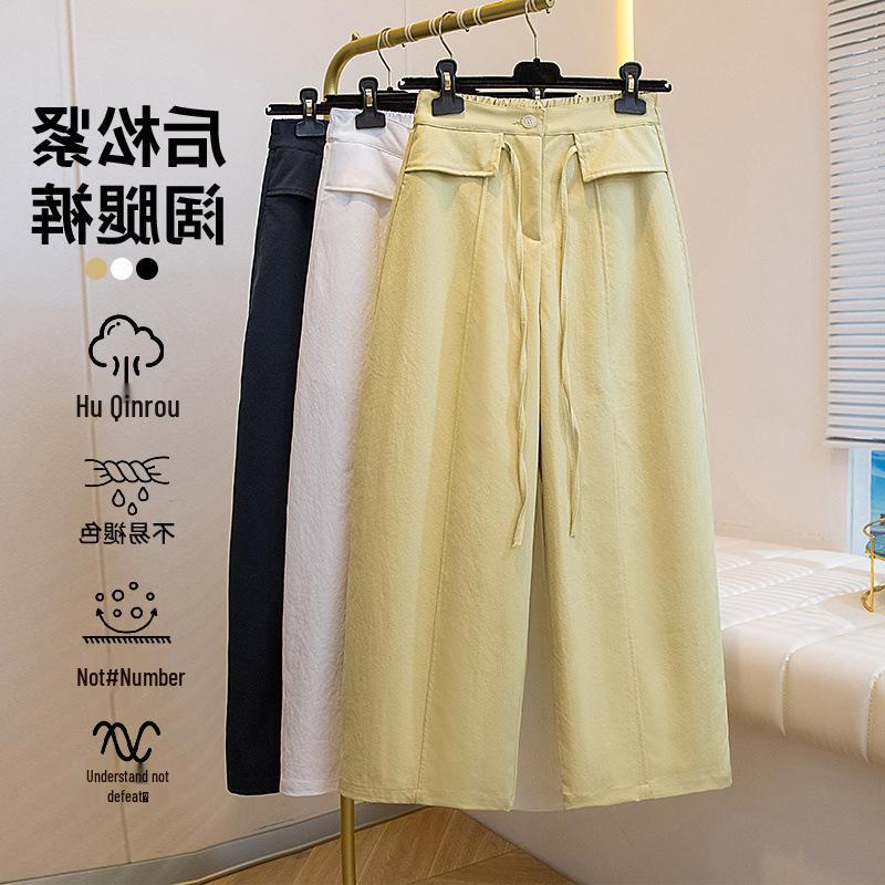 

Chic Plus Size Elastic Waist Harem Pants - Slim, Loose, Casual Wide Leg for Spring/Summer L темно-синього кольору