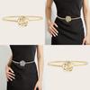 Spring Chain Waist Belt For Women With Floral Buckle And Elastic Fit