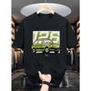 Men'S Retro Car Graphic T-Shirt - Black with Green & White Print, Short Sleeve Round Neck Casual Tee for Automotive Enthusiasts, Machine Washable