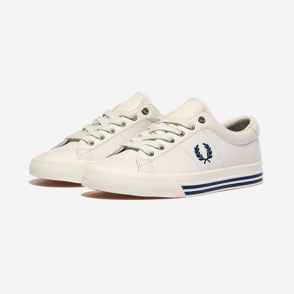 Fred Perry Underspin Leather B4343 Snow Wht Shaded Cobalt  V85 
