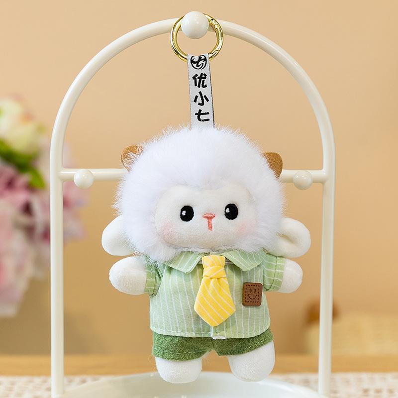 Cute Lamb Plush Pendant Fluffy Soft Stuffed Sheep Charm 1Pcs for Handbag Purse Decoration Girls Daily Gift