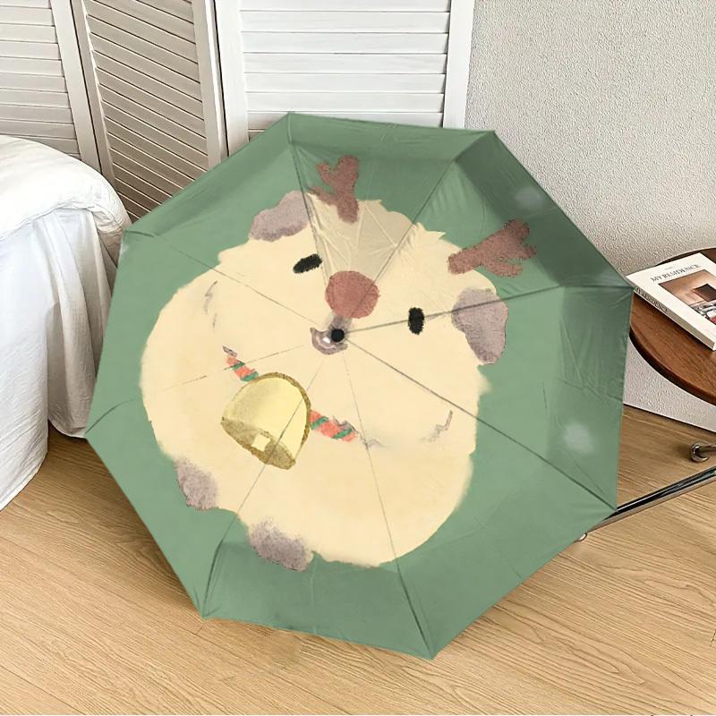 

1pc Reindeer Plush Toy Automatic Folding Umbrella, 8-Rib Durable Frame, Durable Foldable Design - Elegant Gift for Commute yy251210069