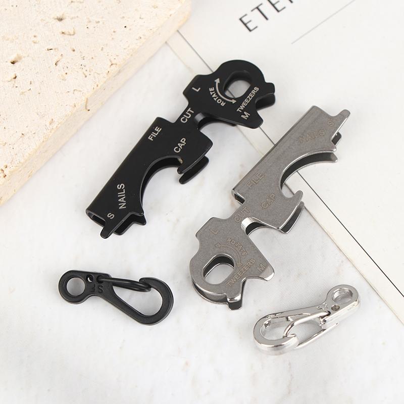 1Pc Stainless Steel Keychain Hook Plier Nail File Bottle Driver Screwdriver Bottle Opener For Outdoor Camping Survival Gear Tool