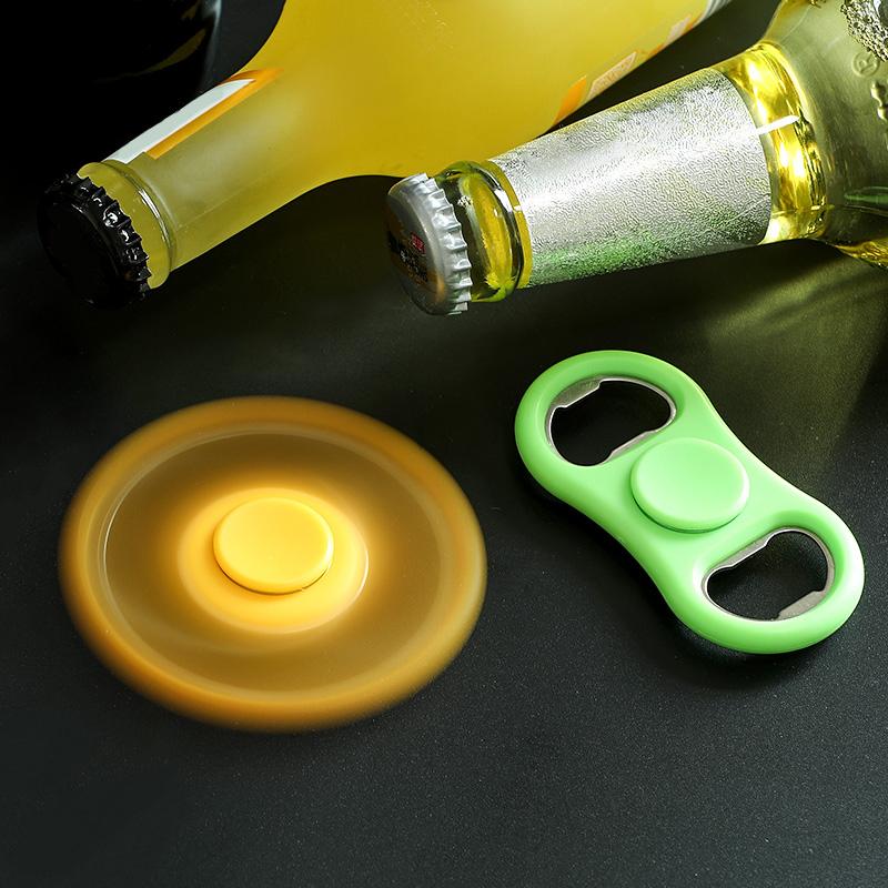 2025 New Portable fingertip gyro decompression double head beer rotary bottle opener tool banquet gift  wine accessories