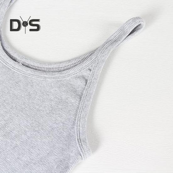 Women's Sleeveless Tank Top Spaghetti Strap Scoop Neck Ribbed Knit Camisole Slim Fit Basic Cami Shirt for Daily Wear Beach Office