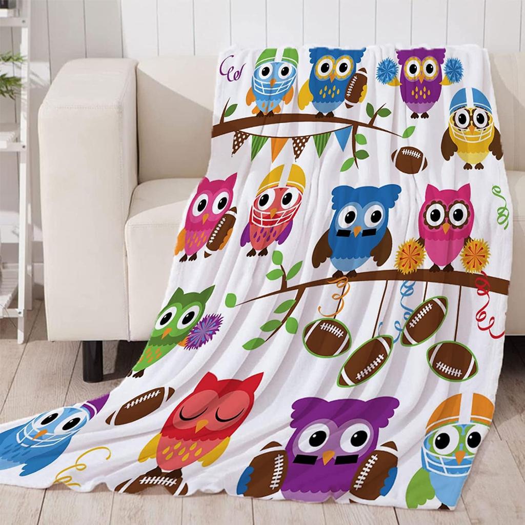 Owl Flannel Throw Blanket Super Soft Lightweight Fleece Blanket Gift for Teenage Girl for Bed Sofa Couch Blanket King Queen Size