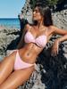 Set Bikini Chic cu Margine Festonată Push-Up Costum de Baie Sexy în Formă de Scoică Femei Trendy Două Piese Îmbrăcăminte de Plajă Vacanțe de Vară Plajă biquini K373