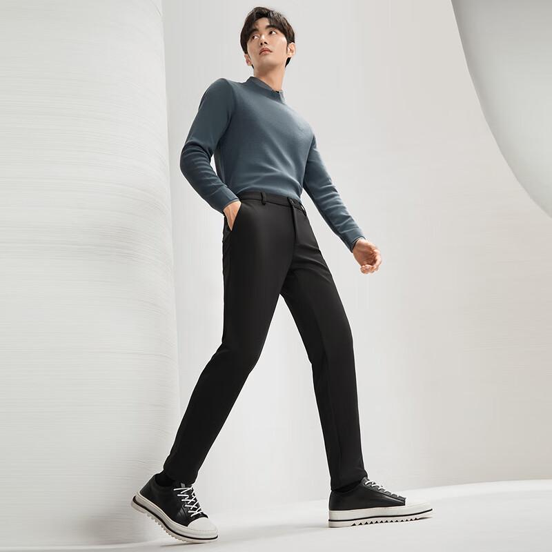 Septwolves Men's Silk Blend Slim Straight Business Casual Pants