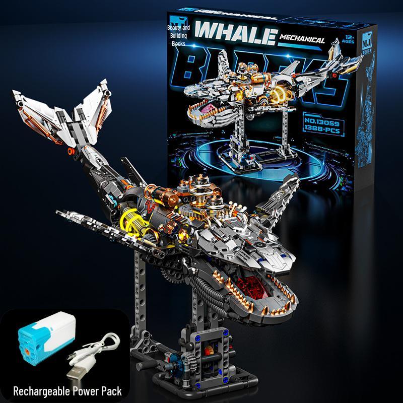 Cross-Border Compatible Lego Bricks: Mechanical Whale Assembly Model - Building Blocks Toy for Boys