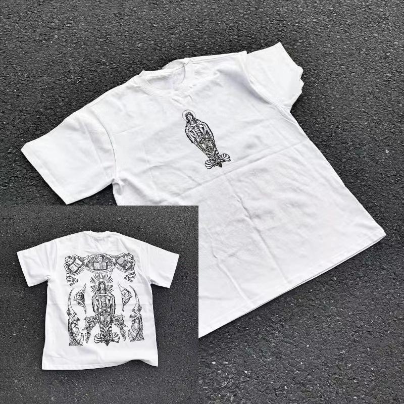Hiphop Style Shortsleeved Tshirt for Men and Women Summer Casual Loosefitting Pure Cotton Halfsleeve Tshirt M