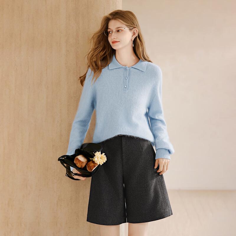Xiangying Polo Collar Wool Sweater
