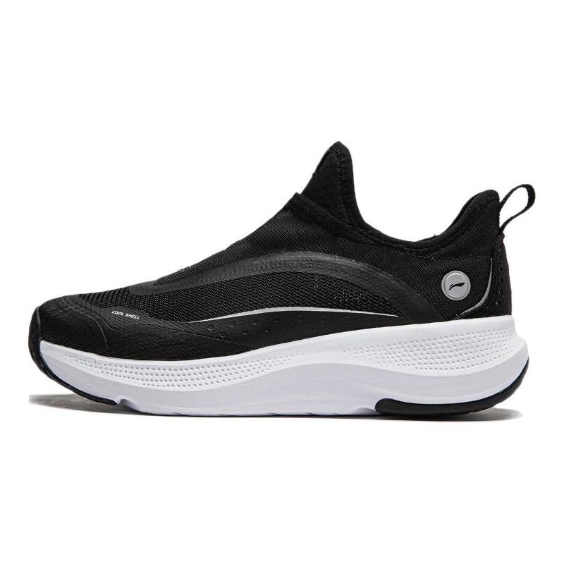 LiNing SOFT GO women low-top slip-on casual shoes black thick sole elevated breathable wear-resistant AGLU106-1 36