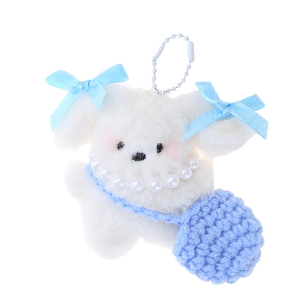Cute Keychain with Decorative Bowknot Dog Pendant Fashionable Dog Keychain Bag Pendant Stylish Backpack Ornament