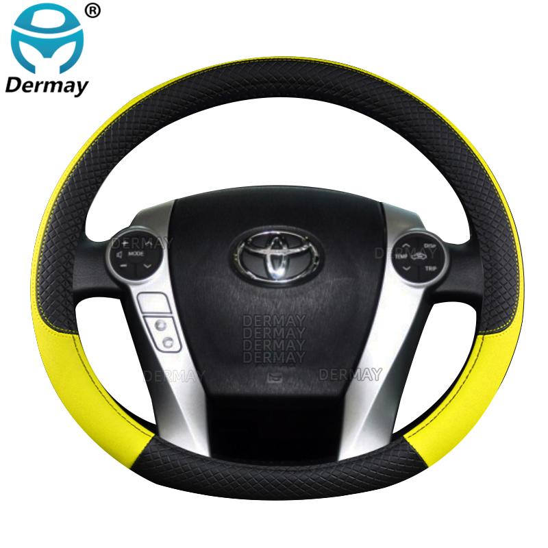 

Для Toyota Prius 30 20 Prius V Prius C Prius Prime автомобильный чехол на руль из искусственной кожи Нескользящий авто жёлтый