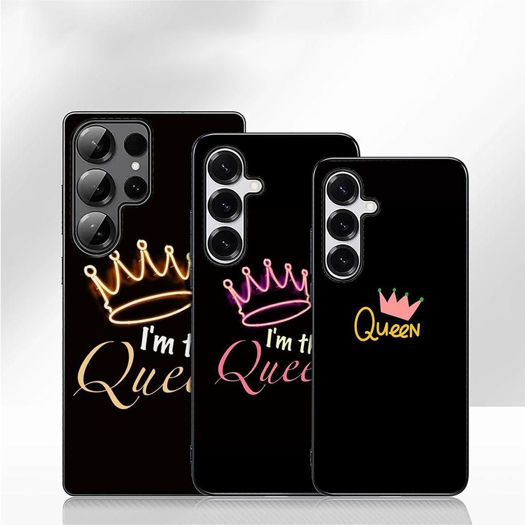 Queen King Princess Crown Phone Cover Case for Apple iPhone 16 15 14 Plus 13 12 Mini 17 Pro Max + 16E Air 16+ ProMax Casing