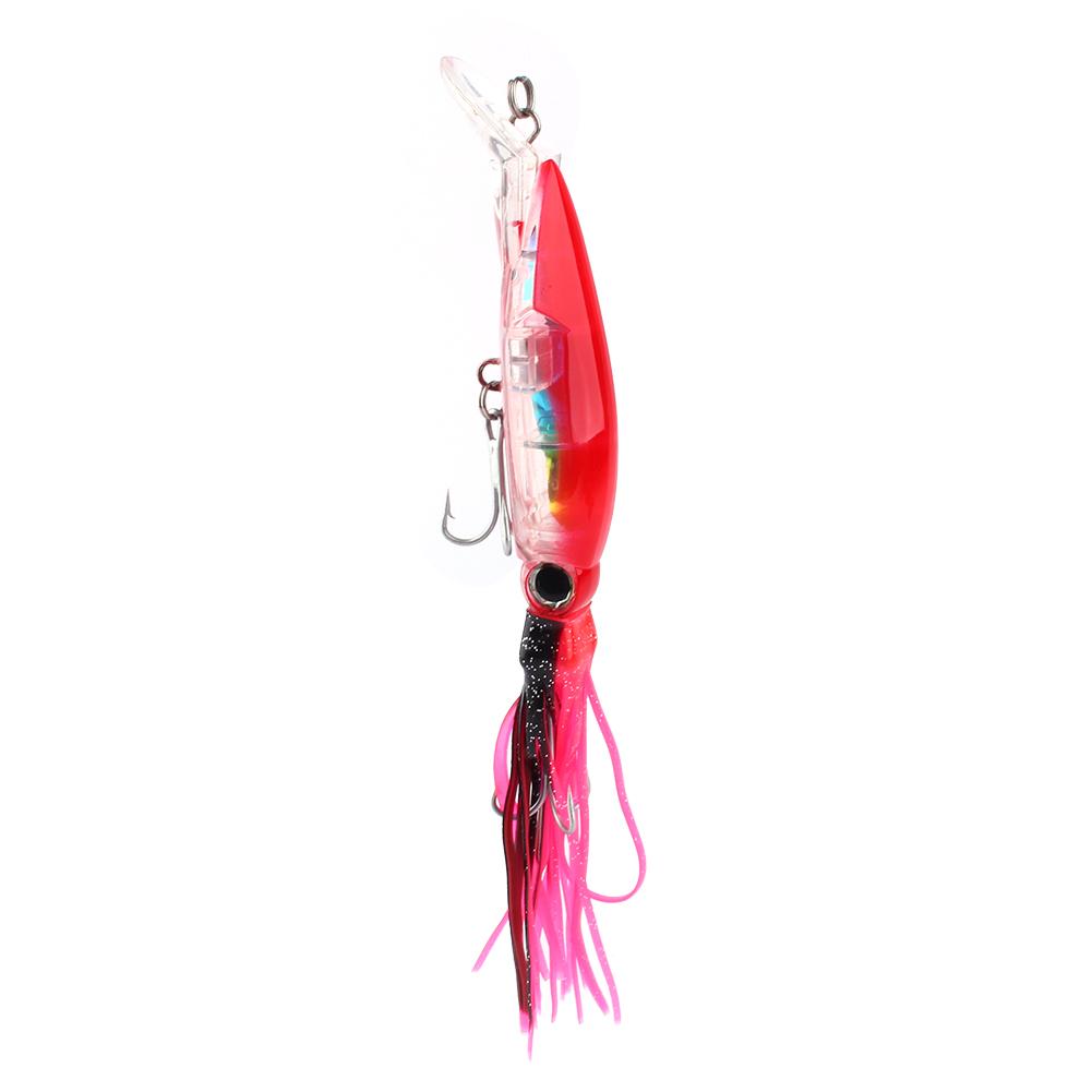 24cm40g Angelköder Tintenfischköder Fischköder Crankbait Tackle Jig Drilling Haken Rosarot