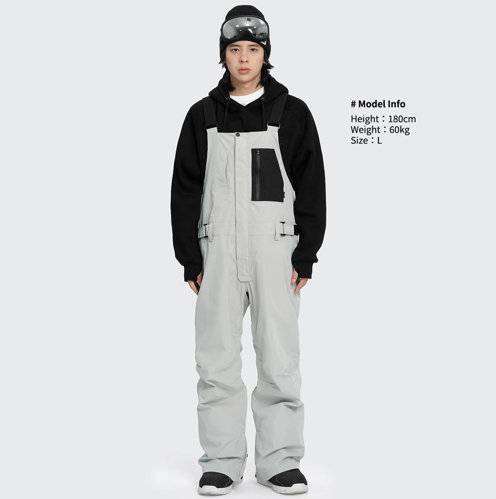 Acrais Pants Overalls Available in 6 and XXL Men's Snowboard/Ski Pants/Bib (Single Item) - Sizes XS, S, M, L, XL, (AL-SP2207, AL-SP2207XLGY-BL)