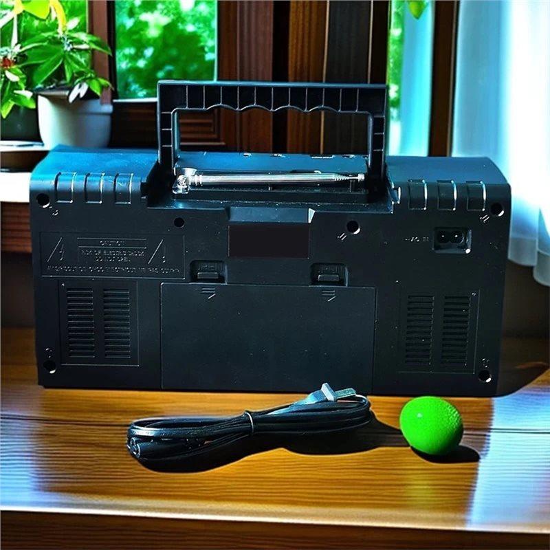 ABUO-Retro-Stil Vollband FM/AM/SW1-2 4-Band-Empfänger Karte Tragbares wiederaufladbares Radio Bluetooth-Lautsprecher USB TF MP3-Player US P