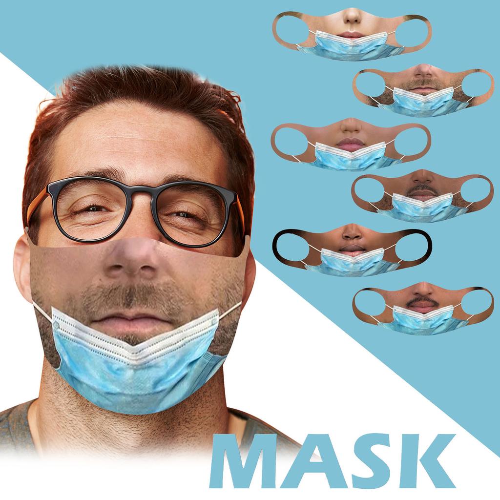 Buy Adult Prank Women Man Print Masks Face Masks Reusable Mask at